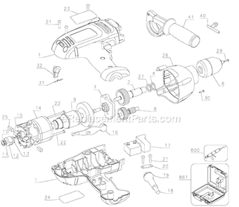 Page A Diagram and Parts List for Q280 Type 1 Black and Decker Electric Drill